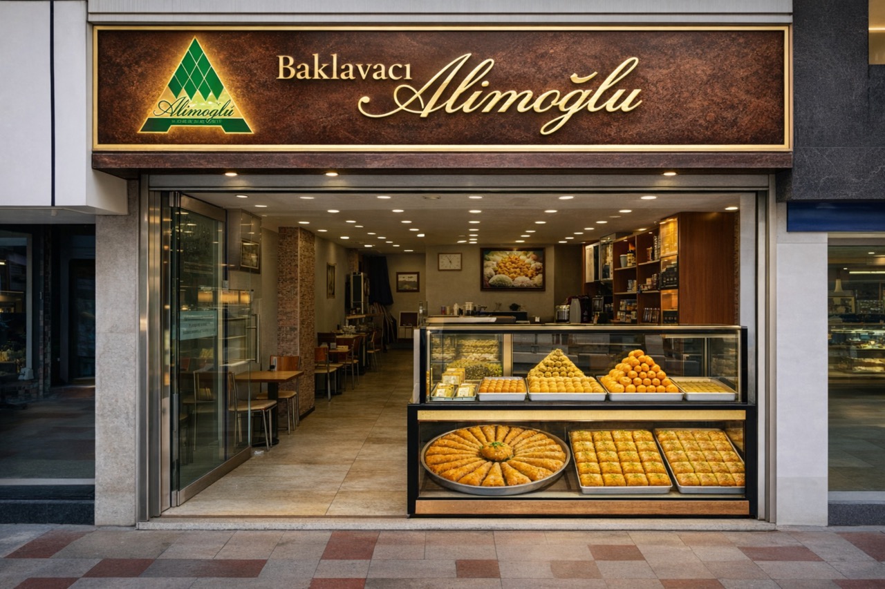 Baklavacı Alimoğlu mağaza önü